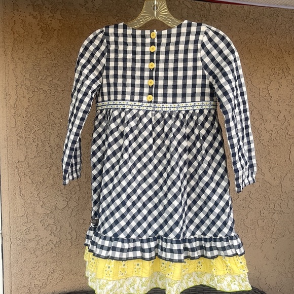 Matilda Jane Girl Dress Gingham & Giggles Textured Sz 8 - Picture 4 of 6